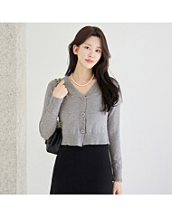 쓰리버튼 브이넥 크롭 가디건_M2509CD605C