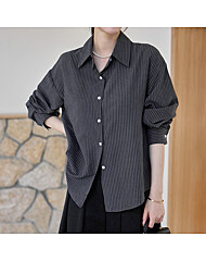 피치 스트라이프 박시 셔츠_M2511BL094D