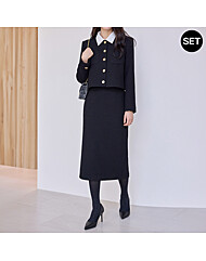 [55-77]FW트위드 라운드 자켓+스커트 셋업_M2511SE069D