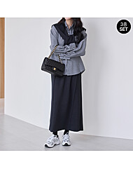 [3종SET]케이프+루즈핏 셔츠+스트링 핀턱 스커트 세트_M2511SE073D