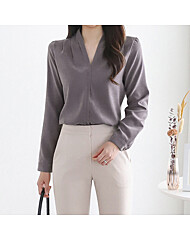 브이넥 핀턱 겉기모 블라우스_M2411BL221D