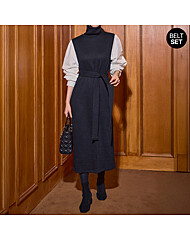 [벨트SET]소매셔츠  폴라 니트 롱 원피스_M2512OP098D