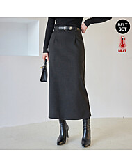 [벨트SET]도톰 기모 일자 스커트_M2512SK094D