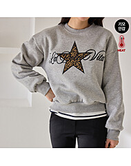 레오파드 별 자수 맨투맨(기모)_M2512TS111D