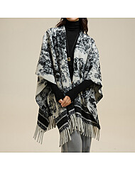 에스닉 수채화패턴 수술 숄_M2412AC601D