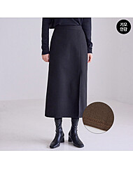 뒷밴딩 사이드 트임 모직 스커트(기모안감)_M2512SK105D