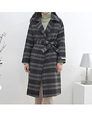 트렌디 체크 더블 벨트 울 코트_M2512CT607D