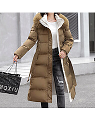 후드 퍼 배색 벨트셋 롱 패딩 점퍼_M2512PD605D