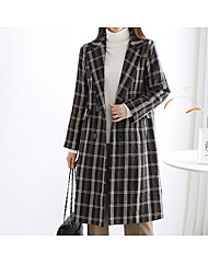 헤링본 타탄체크 누빔 울 롱코트_M2111CT701D