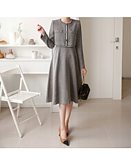 [55-66]배색라인 크롭자켓 스커트 2in1 원피스_M2512OP108D