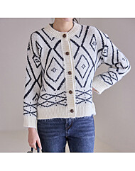 기하학 패턴 루즈핏 라운드 가디건_M2512CD057D