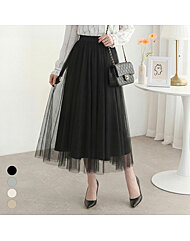 튤 밴딩 롱 스커트_M2602SK010A