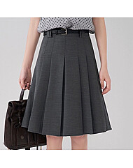 [55~77]플리츠주름 벨트셋 미디 스커트_O2501SK003A