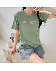 소프트 에이브릴 레터링 티셔츠_O2507TS115B