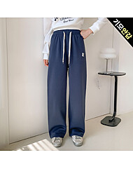 밴딩 자수패치 기모 와이드팬츠_O2511PT100D