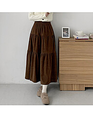 골덴 캉캉 밴딩 롱스커트_O2511SK031C