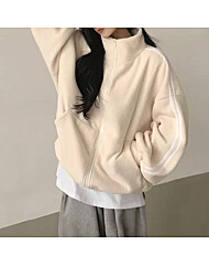 오버핏 트랙라인 후리스 집업점퍼_O2511JP017D