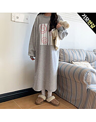 아모르 레터링 오버핏 기모원피스_O2511OP050D