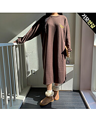 빅 플라워 기모 롱원피스_O2511OP051D