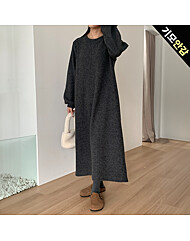 오버핏 골지 니트원피스_O2511OP053D