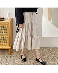 코듀로이 캉캉 롱 스커트_O2311SK066D