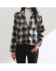 기모 체크 셔츠 블라우스_O2411BL142D