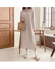 옆슬릿 카라 루즈핏 원피스_O2412OP112D