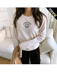 스마일 기모 티셔츠_O2412TS291D
