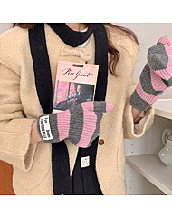 스트라이프 울 니트 벙어리장갑_O2512AC016D