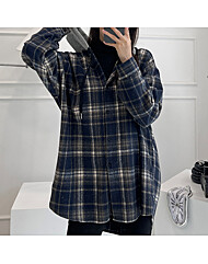 클래식 오버핏 후드 체크 셔츠_O2512BL078D