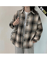 빈티지 융털 체크 셔츠_O2512BL079D