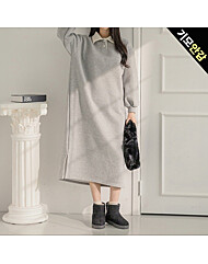 심플 카라 단추 기모 원피스_O2512OP055D