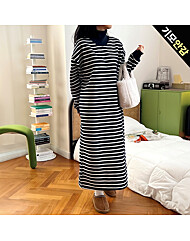 기모 단가라 폴라 오버핏 원피스_O2512OP062D