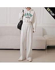 [SET]써리스 자수 후드티 기모 2종세트_O2512SE100D