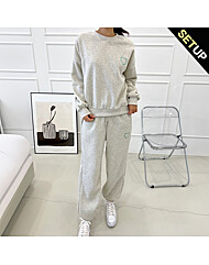 [SET]기모 레터링 라운드 맨투맨 2종세트_O2512SE104D