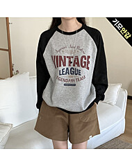 빈티지 레터링 나그랑 배색 맨투맨_O2512TS203D