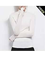 하이넥 심플 기모 티셔츠_O2512TS207D