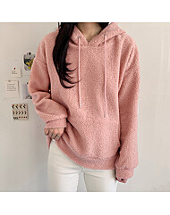 심플 인조양털 후드 티셔츠_O2111TS602D