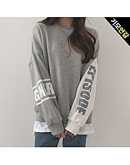 레터링 배색 레이어드 기모맨투맨_O2512TS210D