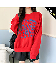 배색 자수 오버핏 기모맨투맨_O2512TS211D