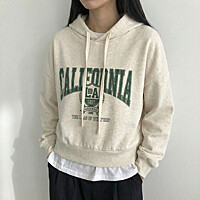 캘리포니아 레터링 루즈핏 후드 티셔츠_O2603TS036A