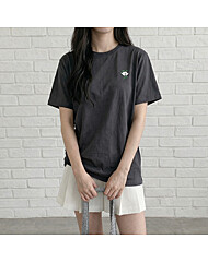 튤립 프린팅 모달 반팔 티셔츠_O2603TS039A