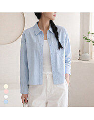 백핀턱 포인트 베이직 코튼 셔츠_O2603BL037A