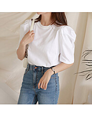숄더 퍼프 반팔티셔츠_O2604TS079B