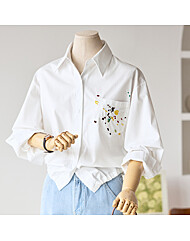 원포켓 자수 스트링 셔츠_T2502BL012A