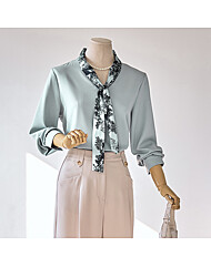 나염 스카프 블라우스_T2503BL605A