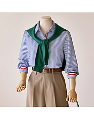 스트라이프 테잎배색 긴팔셔츠_T2509BL097C