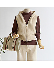 베이직 후드 지퍼 조끼_T2501KV001A