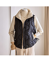 배색 물결누빔 패딩조끼_T2511PV008D