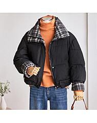 체크안감 데일리 패딩점퍼_T2511PD005D